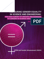 Measuring Gender Equality in Science and Engineering: The Saga Survey of Drivers and Barriers To Careers in Science and Engineerin