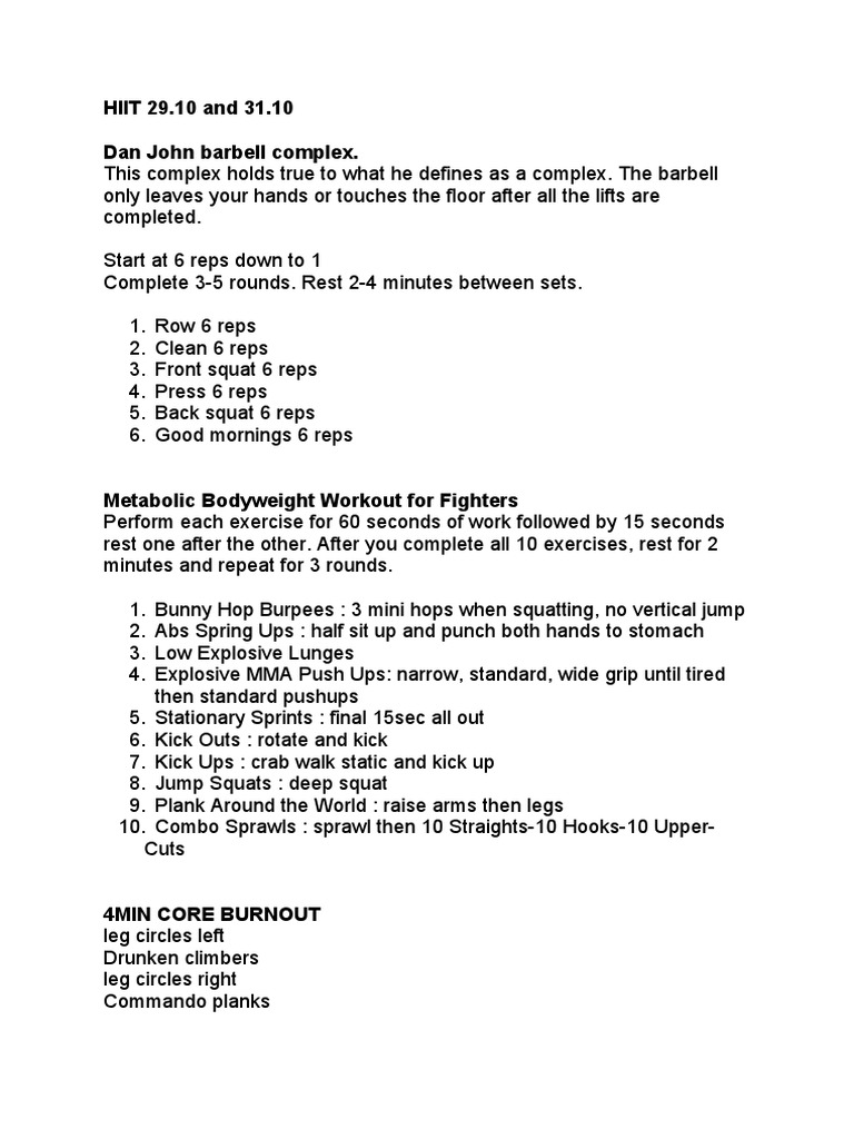 Barbell complex workouts pdf clearance