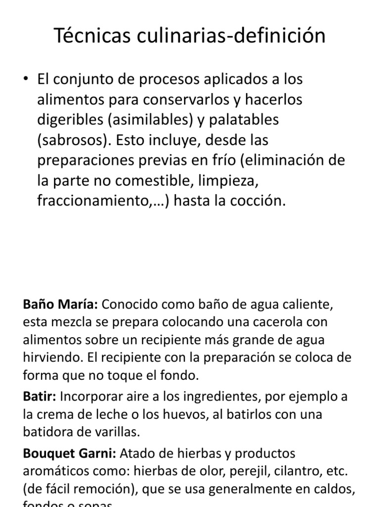 Técnicas CulinariasInicio PDF Cocinando Caldo