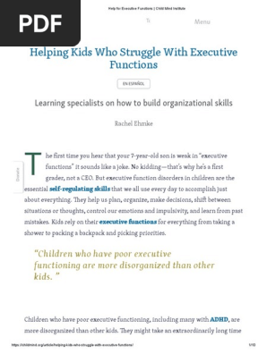 Child Mind Institute_Help for Executive Functions