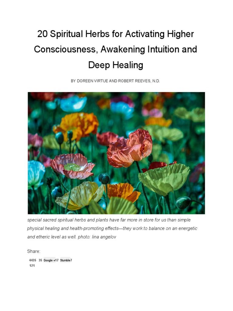 20 Spiritual Herbs For Activating Higher Consciousness, Awakening