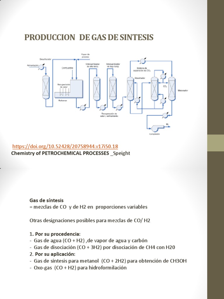 Gas de Sintesis PDF Catálisis Hidrógeno