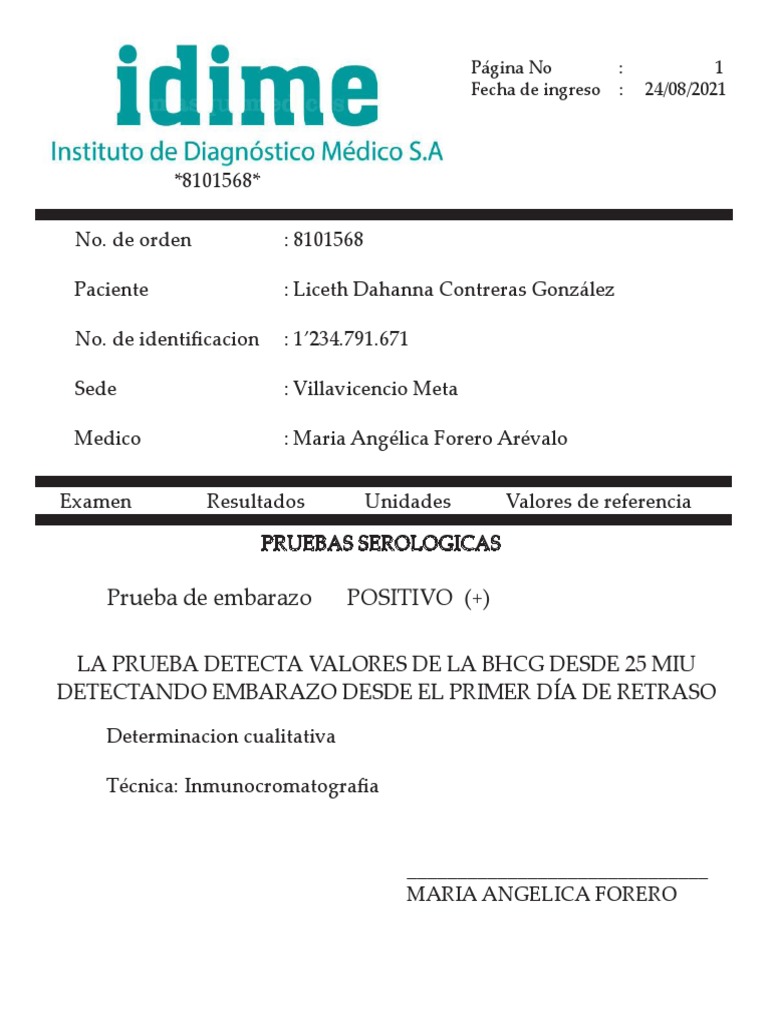 Analisis de embarazo positivo para imprimir sale