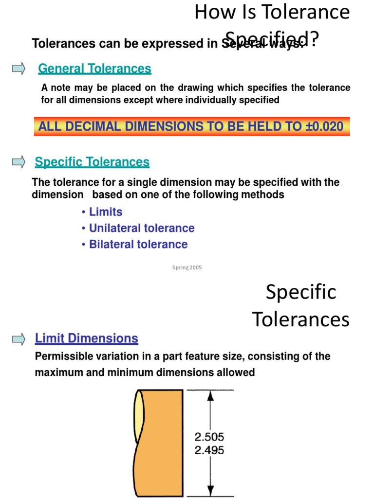 Tolerances Can Be Expressed in Several Ways | PDF | Engineering ...