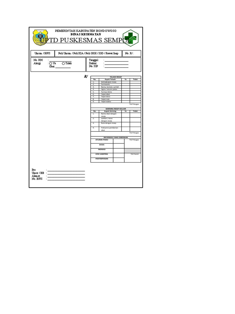 Desain Lembar Resep | PDF