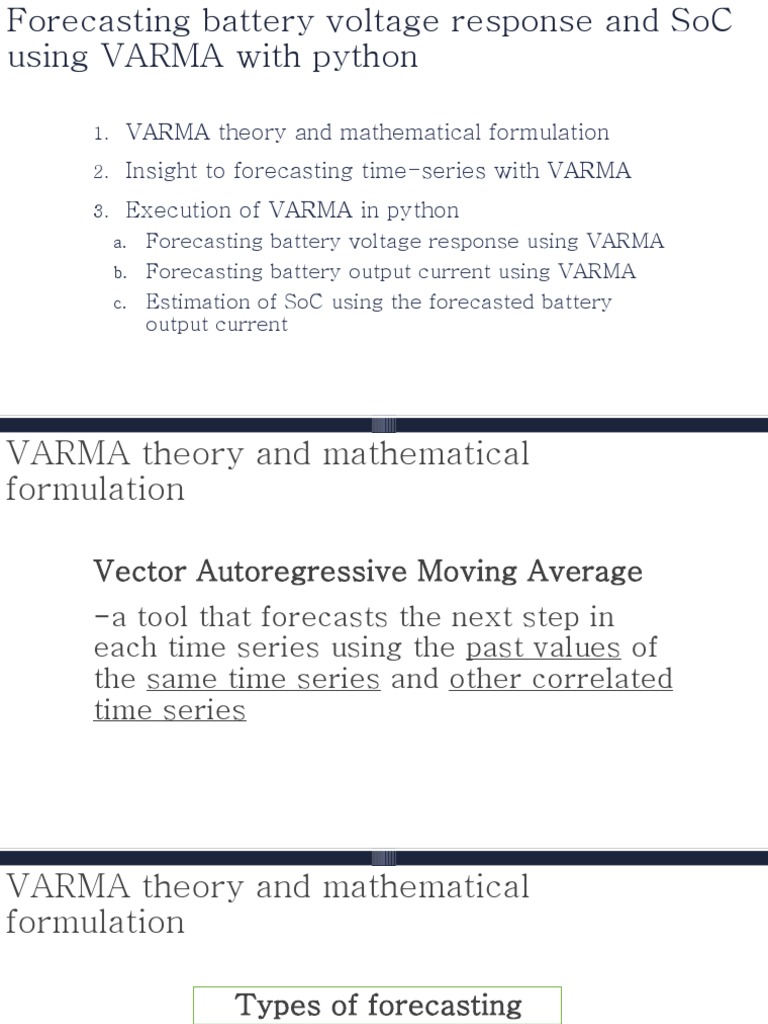 VARMA Model for Battery Voltage Forecasting | PDF | Autoregressive ...