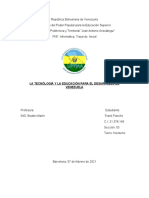 La Tecnologia y La Educacion para El Desarrollo de Venezuela