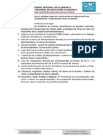 Documentos para El Informe Final de La Ejecución Del Presupuesto de Mantenimiento y Adquisición de Kit de Higiene