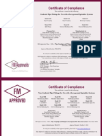 Certificate of Compliance: Gasketed Pipe Fittings For Use With Aboveground Sprinkler Systems