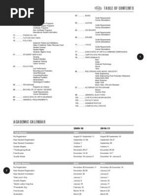 MI Course Catalog 2009-10 | PDF | University And College Admission |  Bachelor's Degree