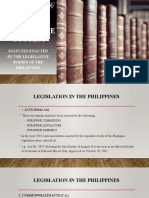 Philippine Legislative System: Statutes Enacted by The Legislative Bodies of The Philippines