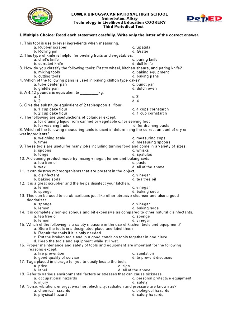 Bread and Pastry Test PDF Waste Management Cakes