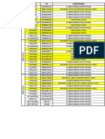 Registros de acondicionadores para prueba con datos de modelo, número de serie y comentarios