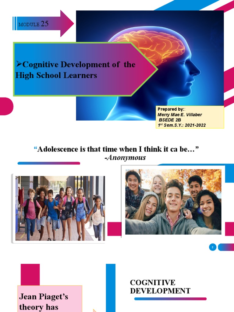 Cognitive development of high school learners hotsell