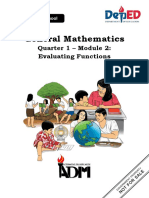 General Mathematics: Quarter 1 - Module 2: Evaluating Functions
