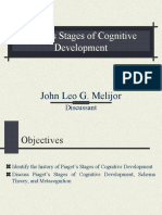 Piaget's Stages of Cognitive Development: John Leo G. Melijor