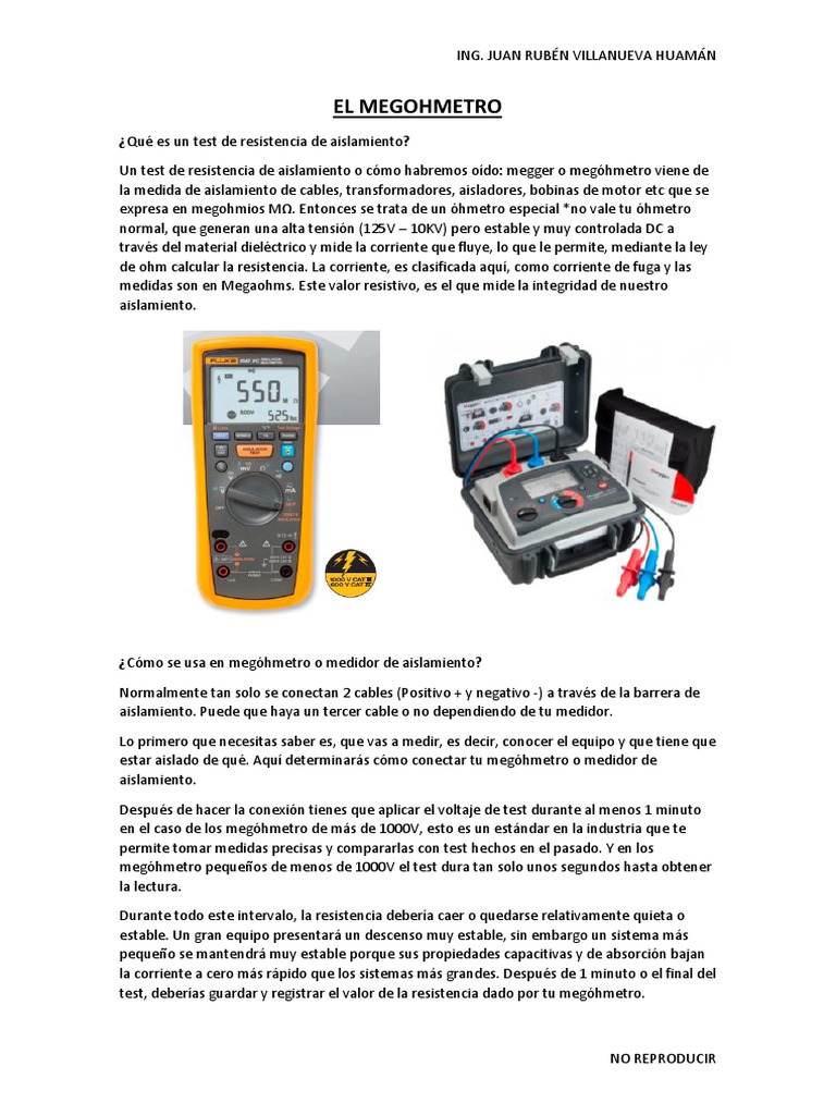 Qué es un medidor de aislamiento?, Megóhmetro