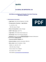 Caixa Geral de Depósitos, Sa: Anti-Money Laundering and Counter - Terrorism Financing Disclosure Statement