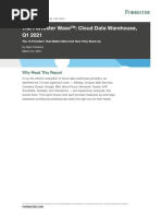 The Forrester Wave™ - Cloud Data Warehouse, Q1 2021