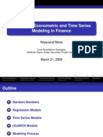 Statistical, Econometric and Time Series Modeling in Finance