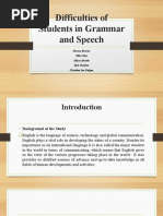 Difficulties of Students in Grammar and Speech (Practical Research