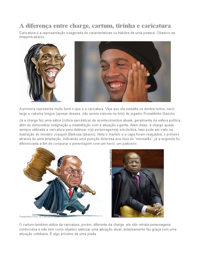 A Diferença Entre Charge, Cartum, Tirinha e Caricatura | PDF