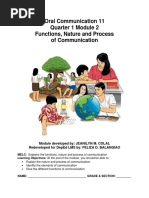 OC11Q1M2 Functions Nature and Process of Communication