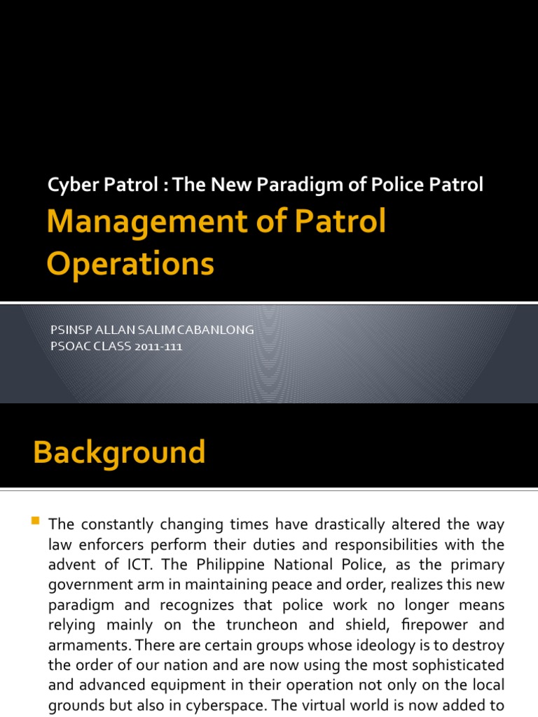 Management Of Patrol Operations Pdf Computer Security Security