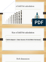 Size of Drill Bit Calculation