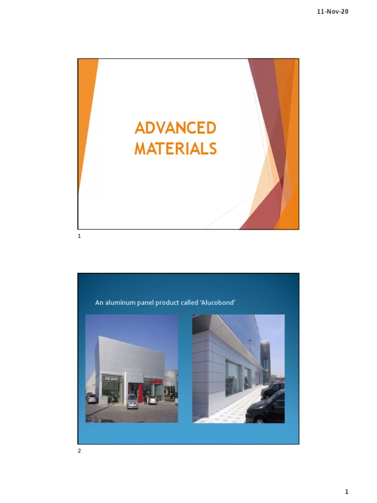 Advanced Building Materials Overview | PDF | Shape Memory Alloy | Concrete