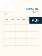 Plantilla Horario Clases para Rellenar PDF