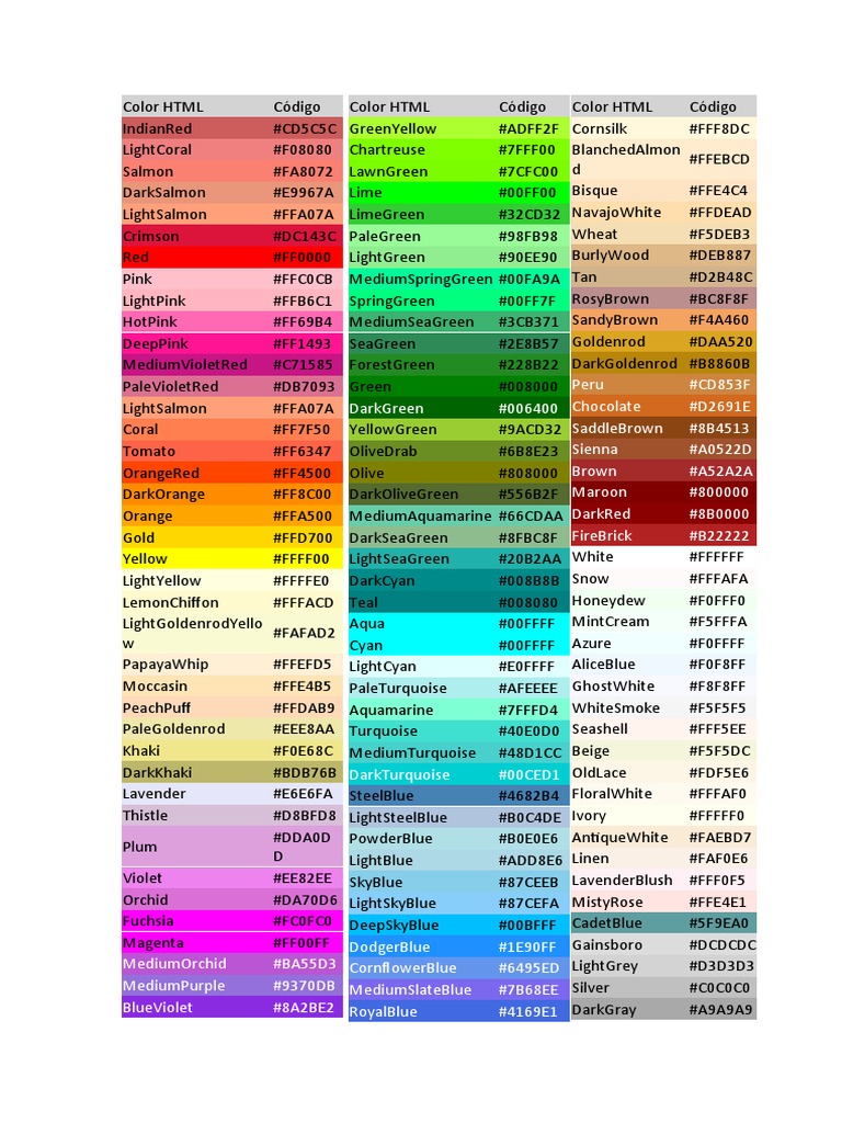 Paleta de Colores | PDF | Traditional Board Games | Cascading Style Sheets