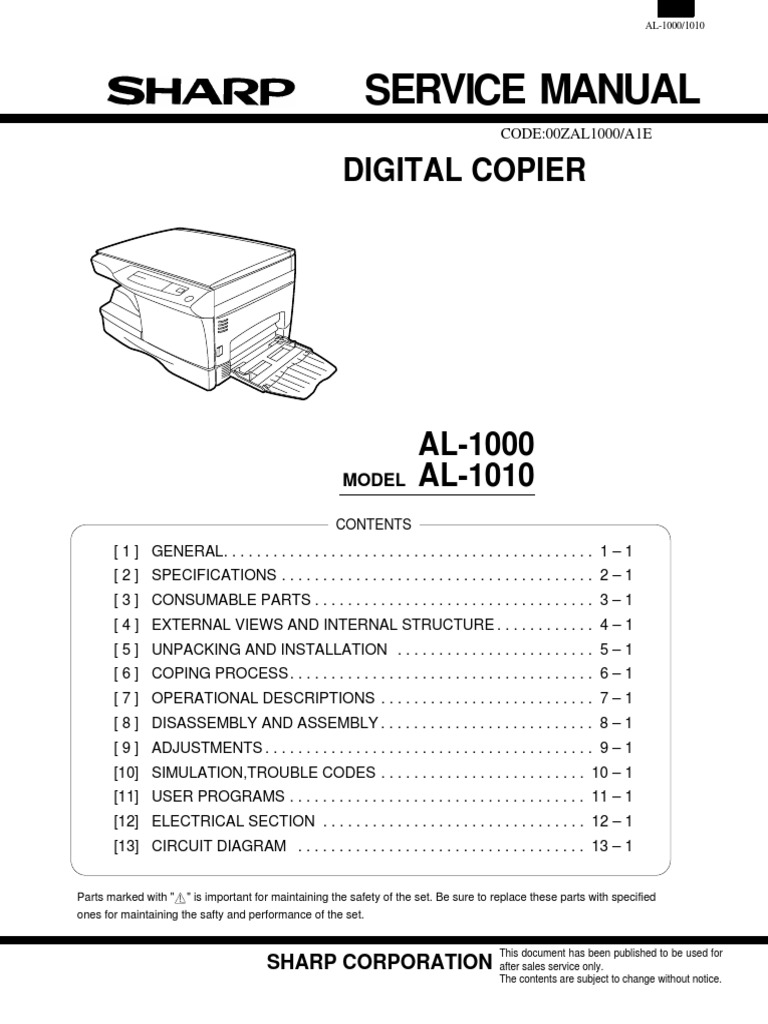 Service Manual: Digital Copier | PDF | Image Scanner | Charge Coupled ...