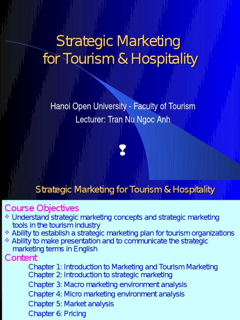 marketing for tourism hospitality and events