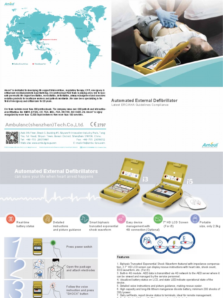 Automated External Defibrillator Latest ERC/AHA Guidelines Compliance