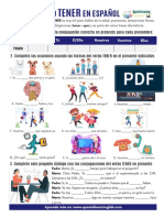 El Verbo TENER en Espanol Ejercicios The Verb TENER PDF Worksheet