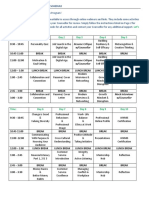 YJC Week 1 Schedule