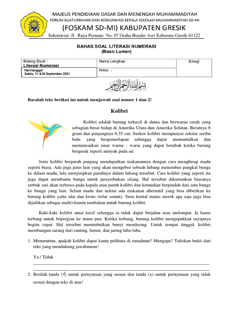 Akm Literasi-Baso Lumer 11-18 Sep | PDF