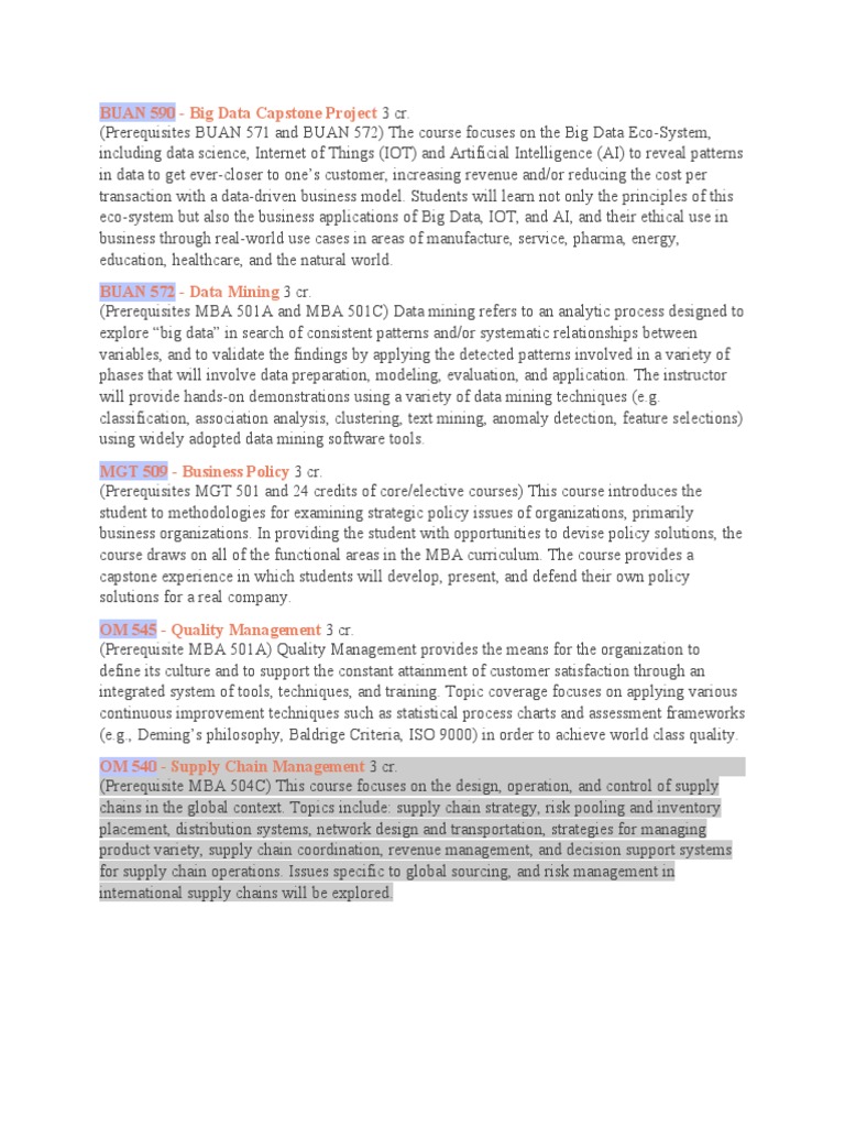 Big Data and Business Strategy Courses | PDF | Big Data | Supply Chain