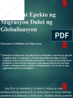 Dahilan at Epekto NG Migrasyon Dulot NG Globalisasyon