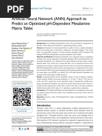 Arti Ficial Neural Network (ANN) Approach To Predict An Optimized pH-Dependent Mesalamine Matrix Tablet