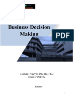 Business Decision Making: Lecture: Nguyen Phu Ha, PHD Class: Fin1402