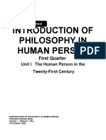 Introduction of Philosophy in Human Person: First Quarter