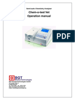 Chem-O-Test Vet Operation Manual: Semi-Auto Chemistry Analyzer
