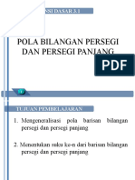 Pola Bilangan Persegi Dan Persegi Panjang: Kompetensi Dasar 3.1