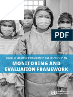 Monitoring and Evaluation Framework: Covid 19 Strategic Preparedness and Response Plan