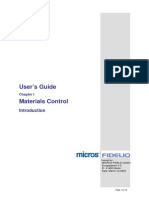 User's Guide Materials Control: Micros-Fidelio GMBH Europadamm 2-6 D - 41460 Neuss Date: March 1st 2003