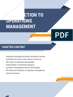 Chapter 1 Introduction to Operations Management Class