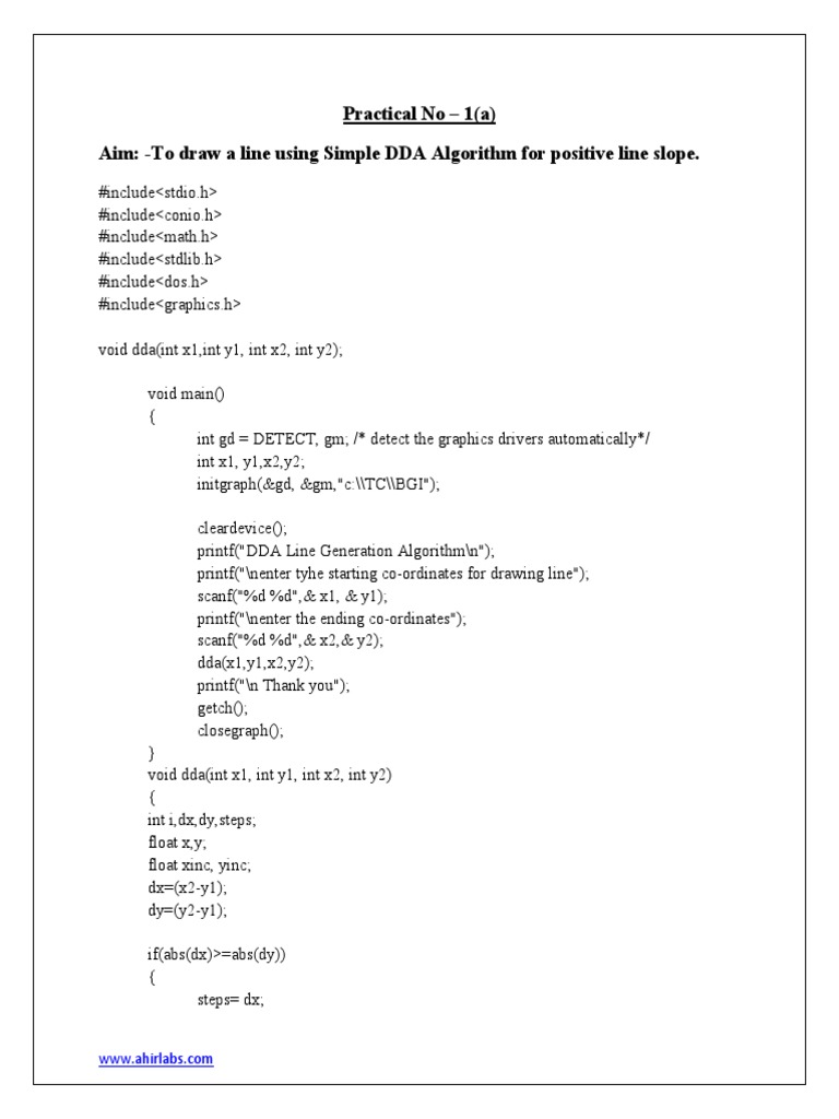 Drawing Lines Using Various Algorithms: A Comparative Study of DDA ...
