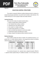 Week 6-8 Ccc112-18 Selection Control Structures